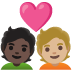 couple with heart, person, person, dark skin tone, medium-light skin tone